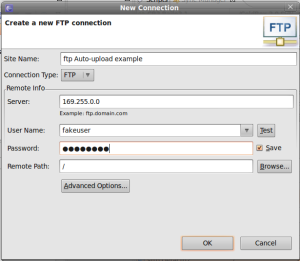 Create an FTP connection